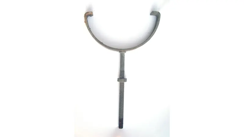Galvanized hanger bracket for a half-round gutter